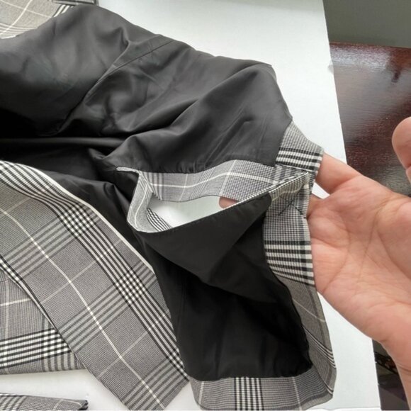 Banana Republic‎ Black & White Plaid Trench Coat - Picture 11 of 15